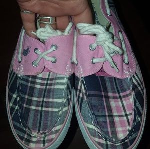 Ralph Lauren Pink Plaid Polo shoes .